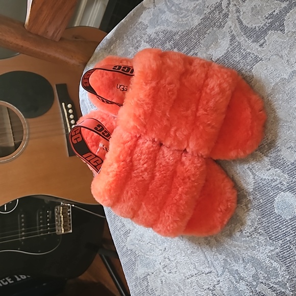 RESERVED JK NWT UGG Plush Fluff Yeah Platform/Slingback Sandles Tangerine Orange - Picture 2 of 12